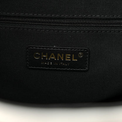 Chanel Suede Calfskin Shiny Lambskin Quilted Small Coco Base Shopping Bag Grey Black 6 of 10