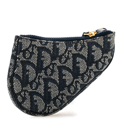 Christian Dior Monogram Saddle Coin Purse Navy 3 of 9