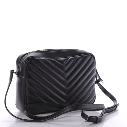 Saint Laurent Calfskin Matelasse Monogram Lou Camera Bag Black 3 of 9