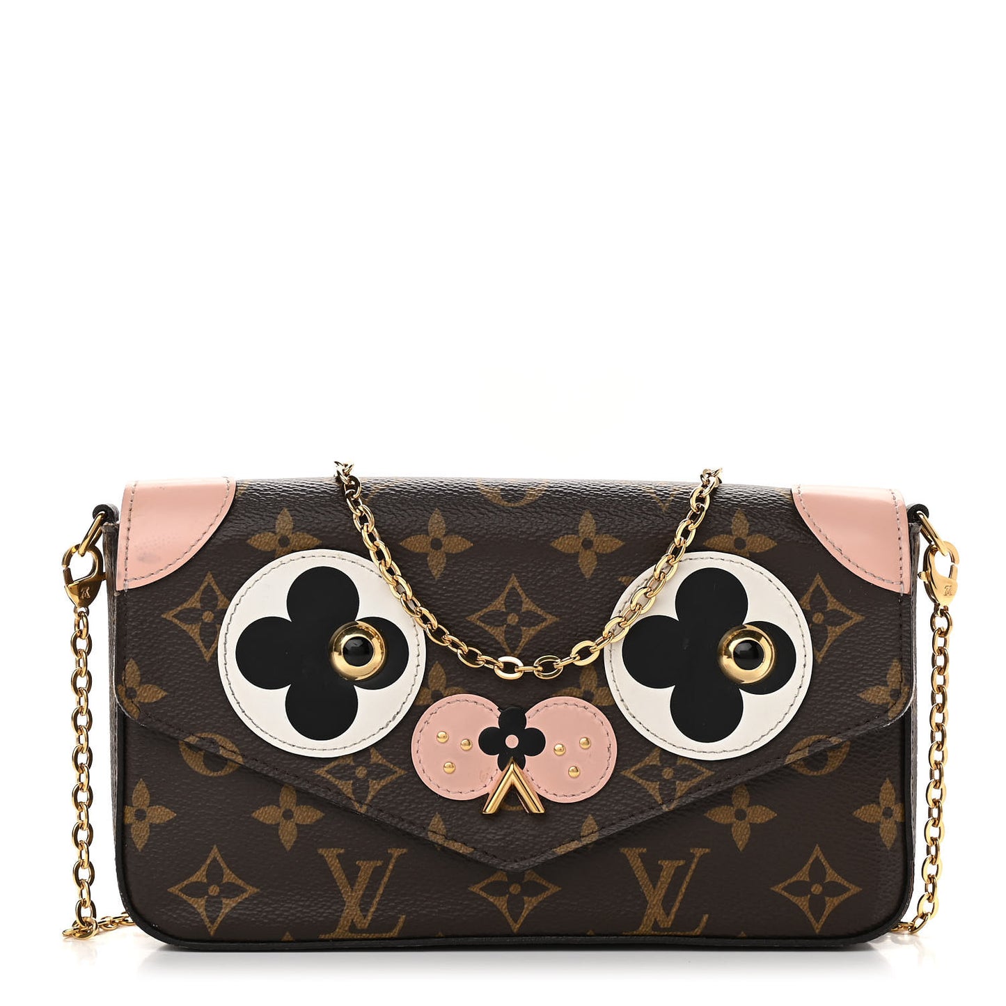 Monogram Valentine Dog Pochette Felicie Chain Wallet