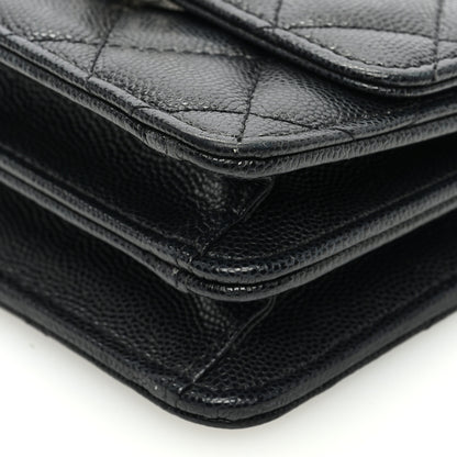 Chanel Caviar Quilted Pick Me Up Clutch With Chain Black 10 of 10