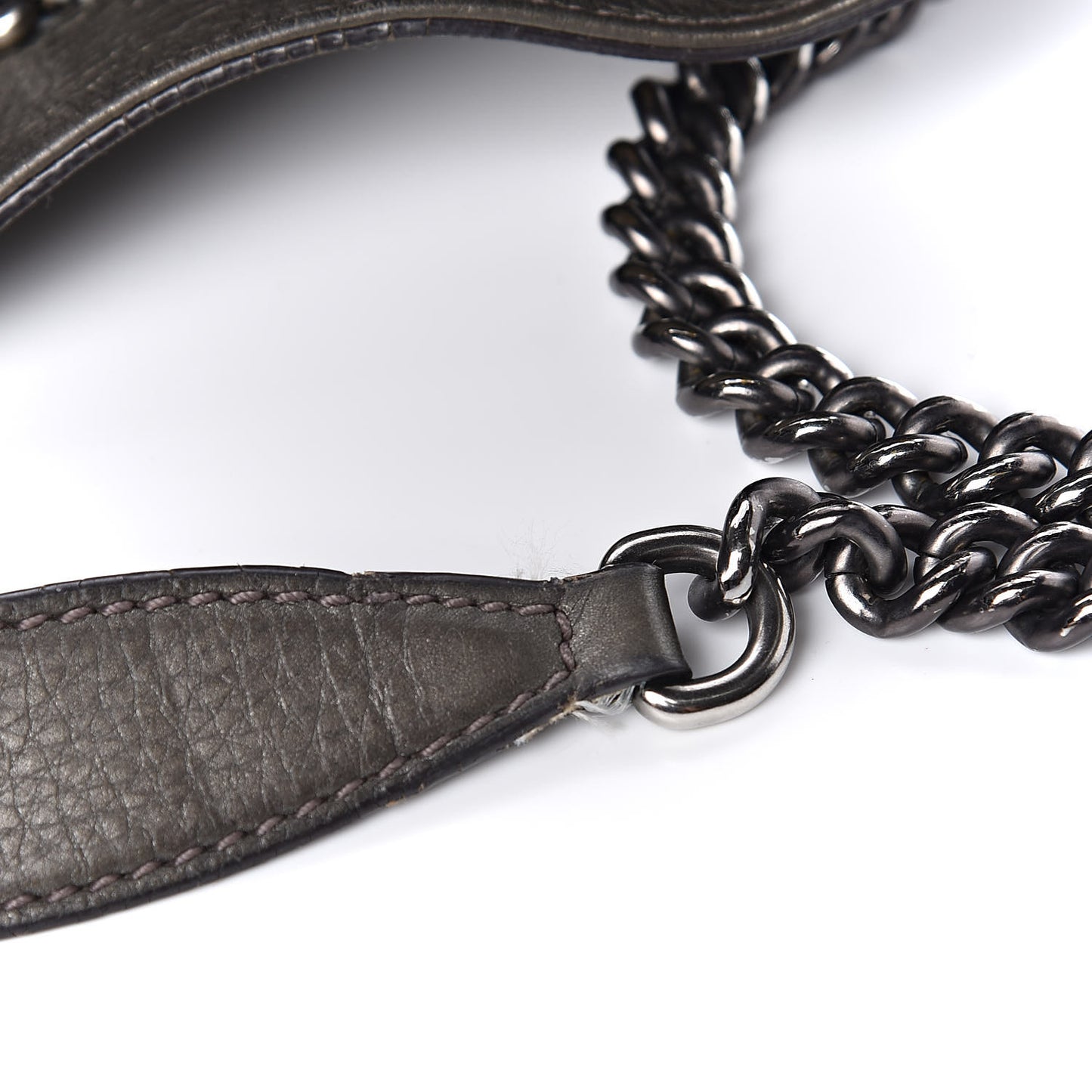 Metallic Pebbled Calfskin Medium Soho Chain Shoulder Bag Sasso