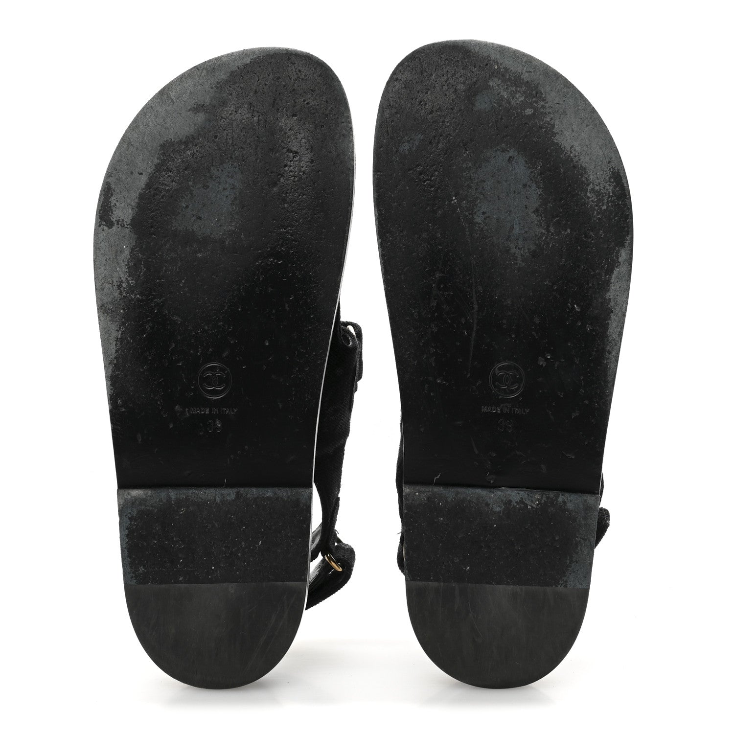 Chanel Denim Printed Dad Sandals 39 Black 6 of 12