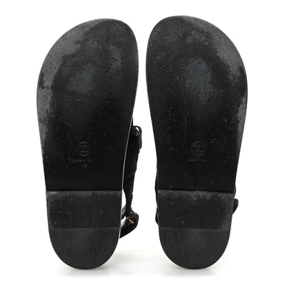 Chanel Denim Printed Dad Sandals 39 Black 6 of 12