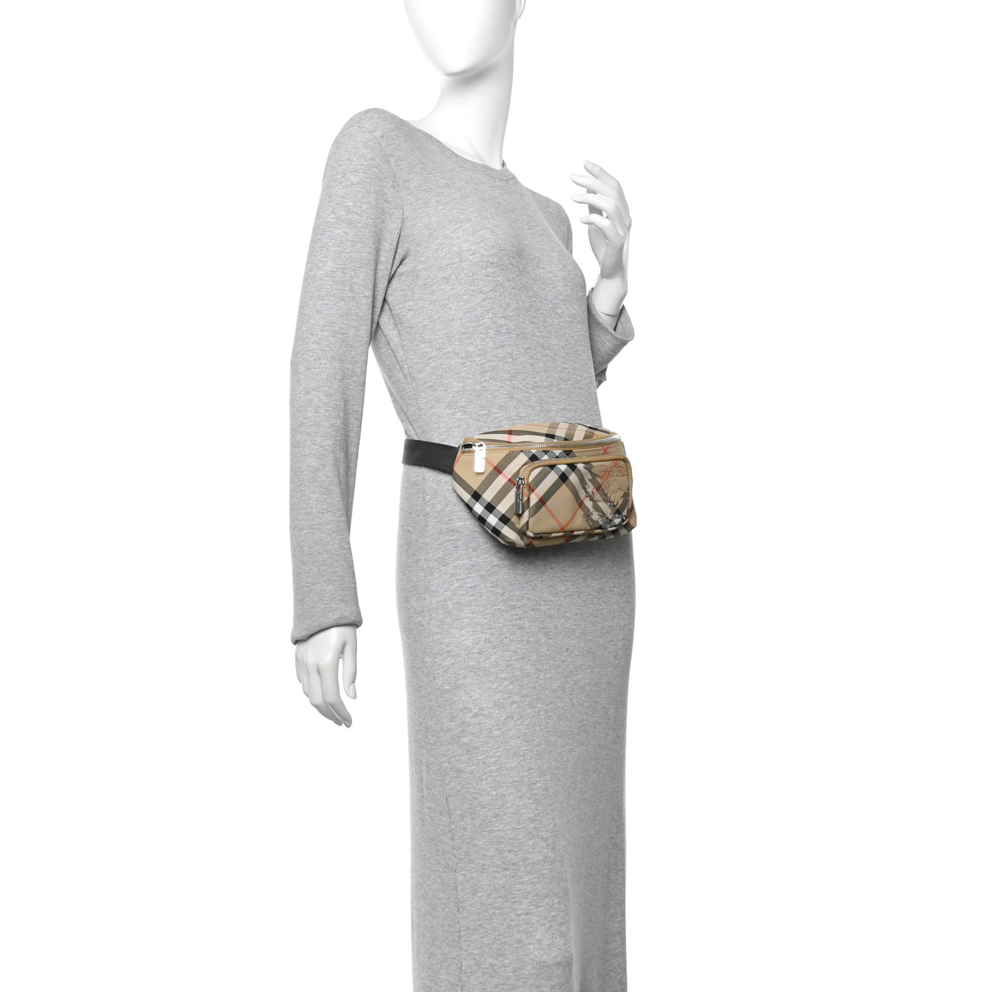 Small Check Belt Bag Sand Biege