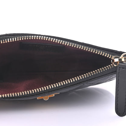 Chanel Aged Calfskin Quilted Small Lucky Charms Cosmetic Case Black 5 of 7