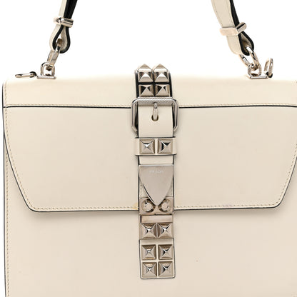 Prada Saffiano City Calfskin Studded Elektra Shoulder Bag White 7 of 11
