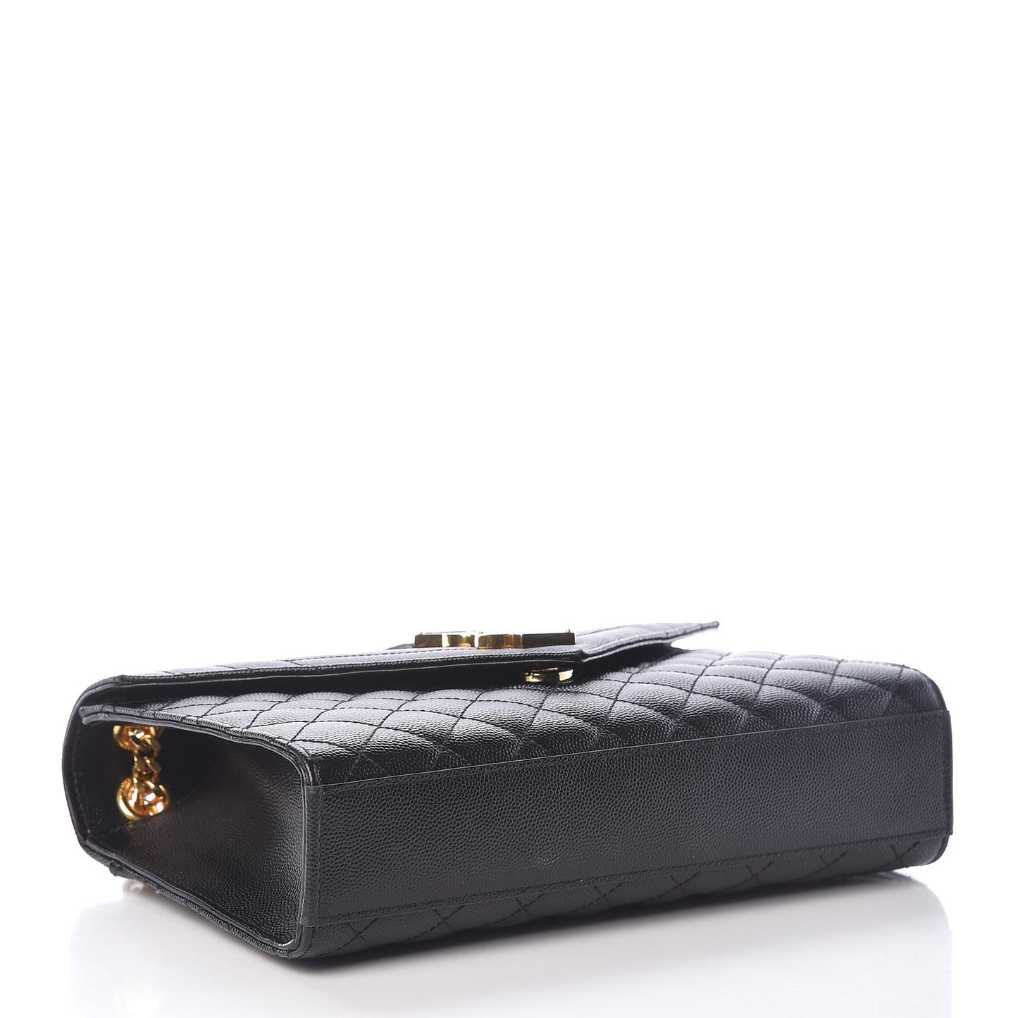 Grain De Poudre Textured Mixed Matelasse Triquilt Medium Monogram Satchel Black