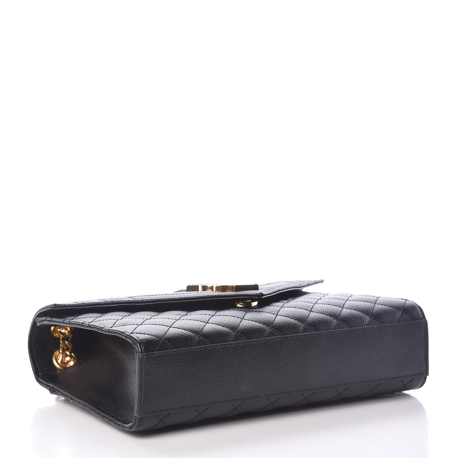 Saint Laurent Grain De Poudre Textured Mixed Matelasse Triquilt Medium Monogram Satchel Black 4 of 11