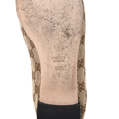 Gucci Monogram Miro Soft Calfskin Ballet Flats 39.5 Beige Ebony Cocoa 6 of 10