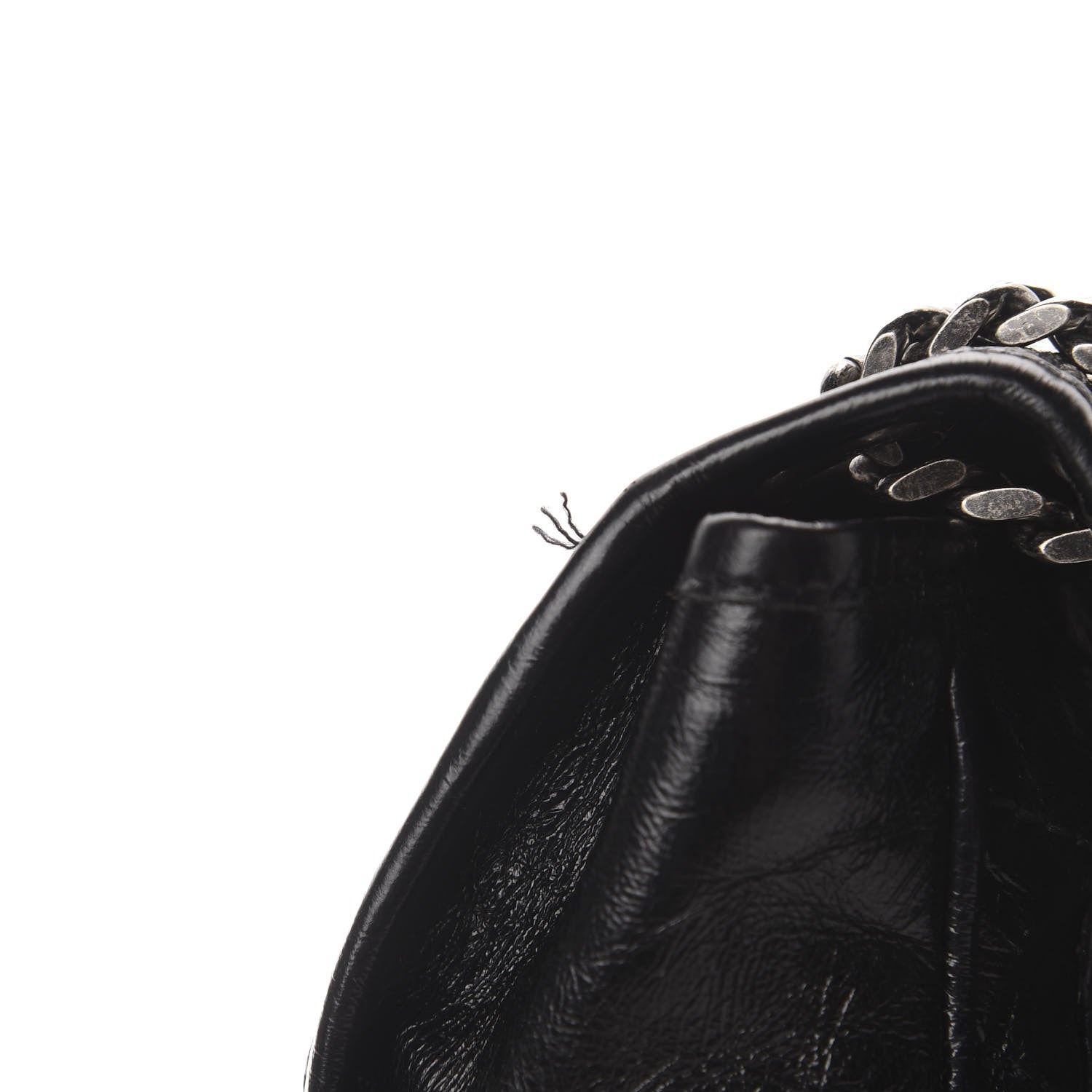 Saint Laurent Crinkled Calfskin Matelasse Monogram Medium Niki Chain Satchel Black 18 of 18