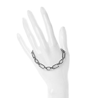 David Yurman Sterling Silver Blue Sapphire 9.5mm Cushion Link Bracelet 2 of 4