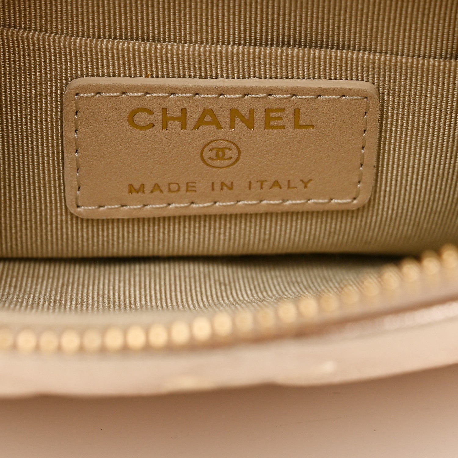 Chanel Metallic Lambskin Quilted Cosmetic Case Gold 6 of 8