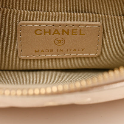 Chanel Metallic Lambskin Quilted Cosmetic Case Gold 6 of 8