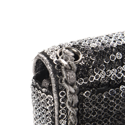 Chanel Sequin Micro Flap Dark Silver 10 of 12