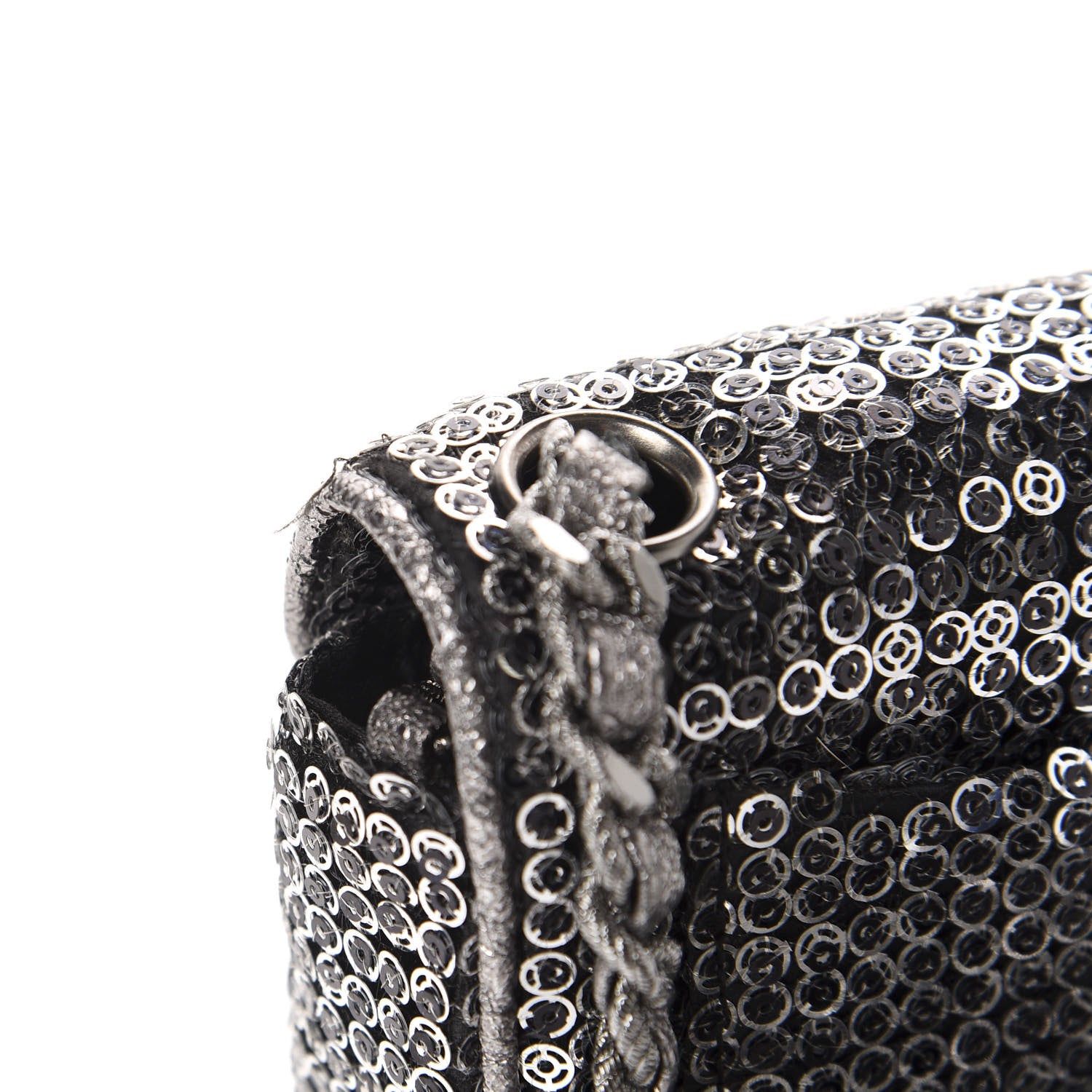 Chanel Sequin Micro Flap Dark Silver 10 of 12