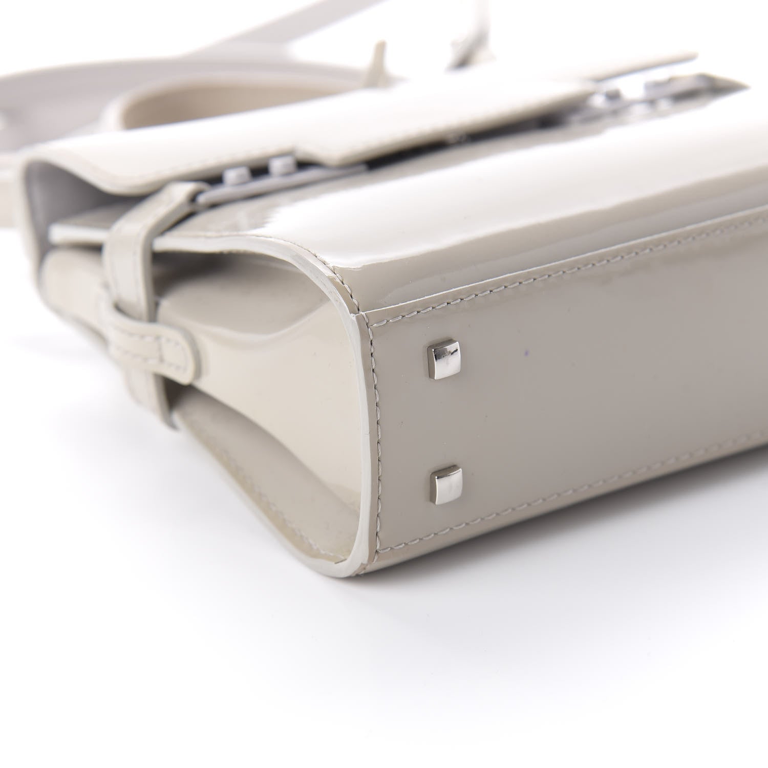 Delvaux Patent Calfskin Micro Tempete Satchel Gray 6 of 10