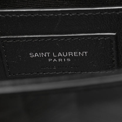 Saint Laurent Patent Textured Striped Small Classic Monogram Kate Tassel Satchel Black 6 of 10