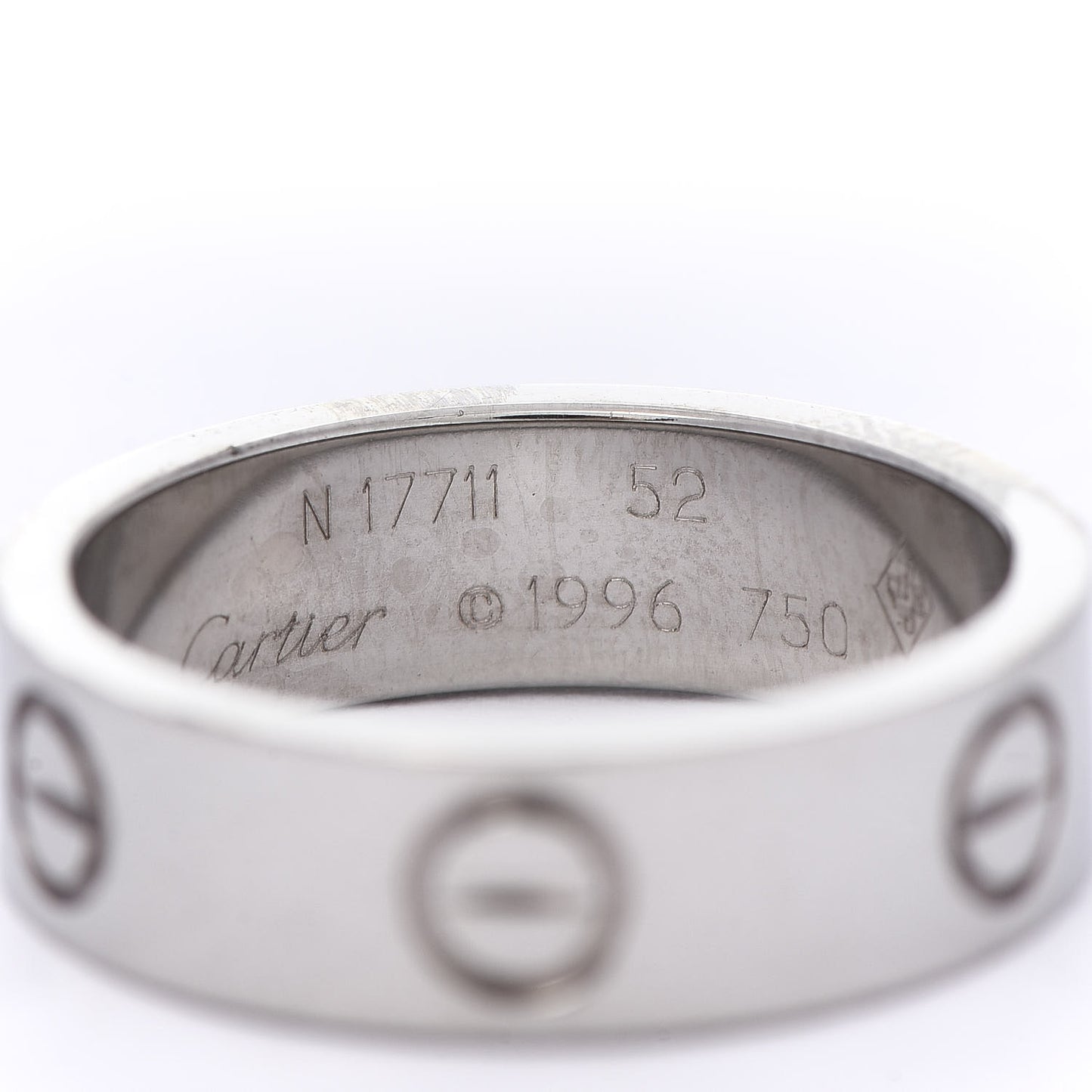 18K White Gold 5.5mm LOVE Ring 52 6