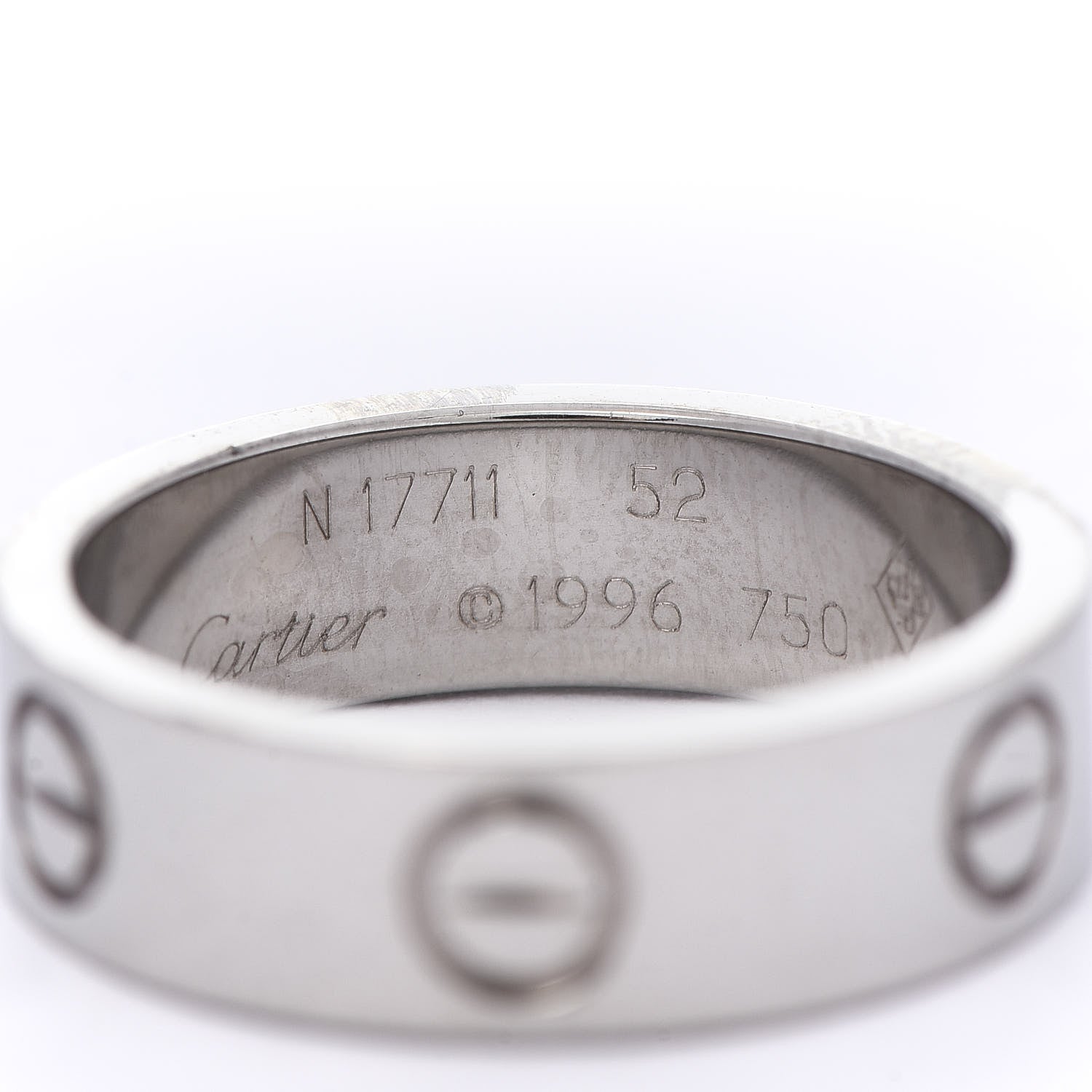 Cartier 18K White Gold 5.5mm LOVE Ring 52 6 4 of 4