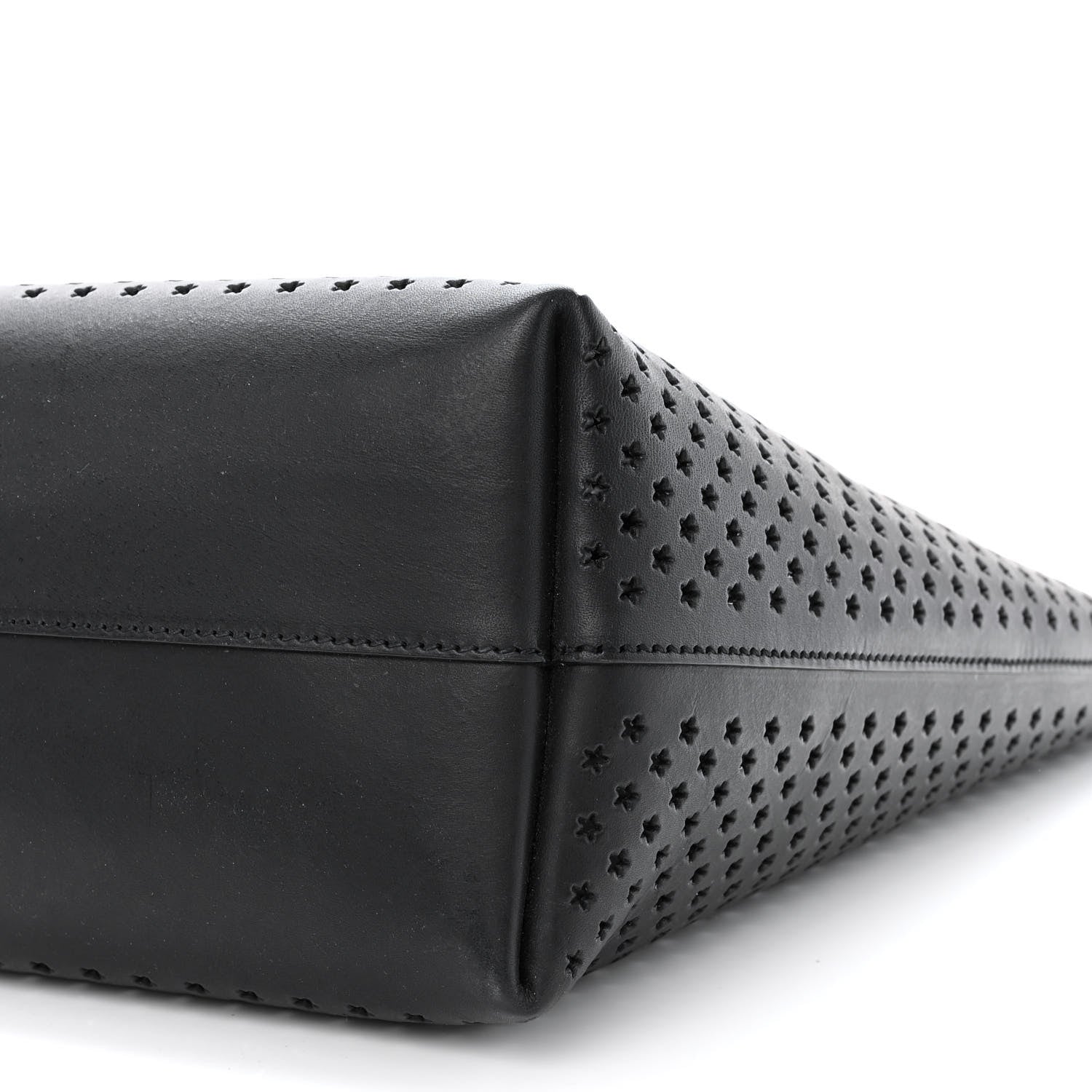 Saint Laurent Calfskin Star Perforated Large Shopping Tote Black 12 of 12
