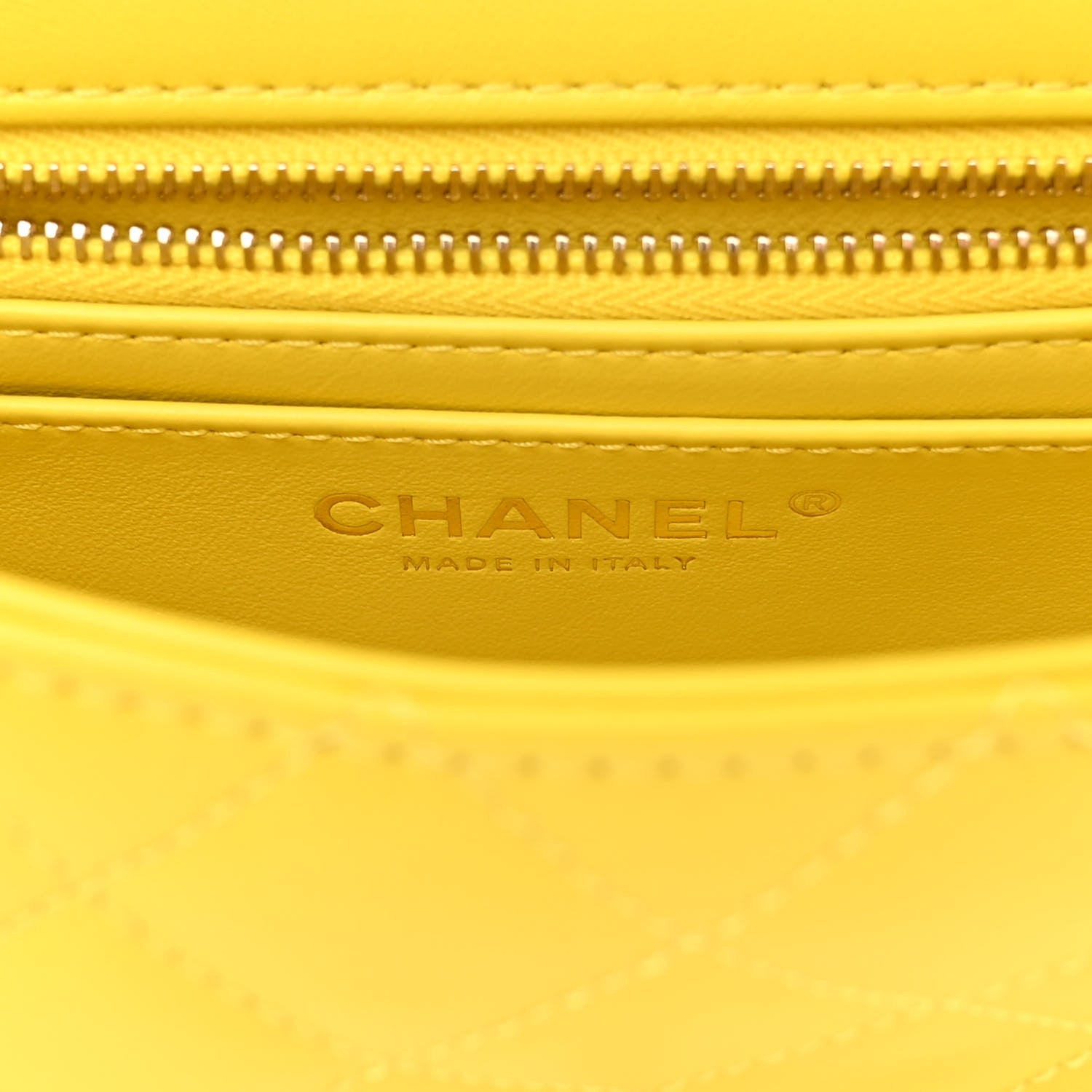 Chanel Lambskin Quilted Mini Rectangular Pearl Crush Flap Yellow 6 of 12