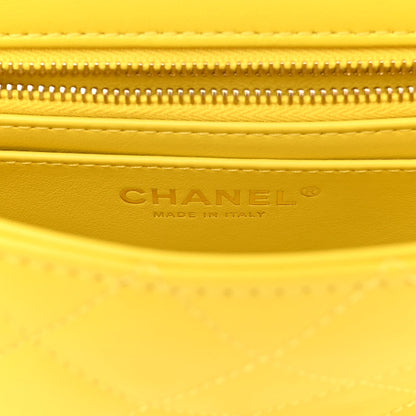 Chanel Lambskin Quilted Mini Rectangular Pearl Crush Flap Yellow 6 of 12