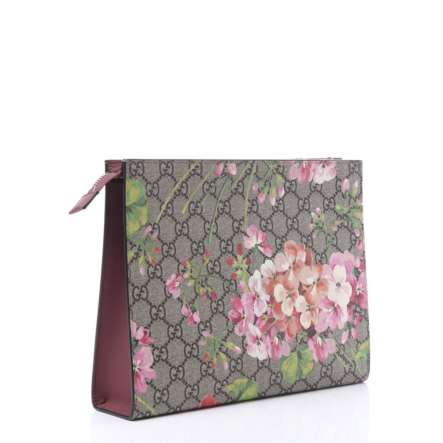 GG Supreme Monogram Blooms Large Cosmetic Case Beige Multicolor Dry Rose
