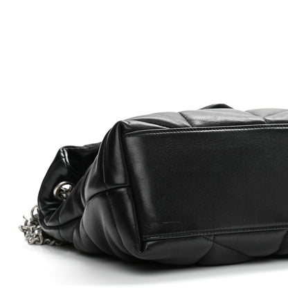 Saint Laurent Lambskin Quilted Small Loulou Puffer Monogram Chain Satchel Black 10 of 11