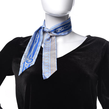 Hermes Silk Maillons Twilly Ciel Bleu Roy Beige 2 of 6