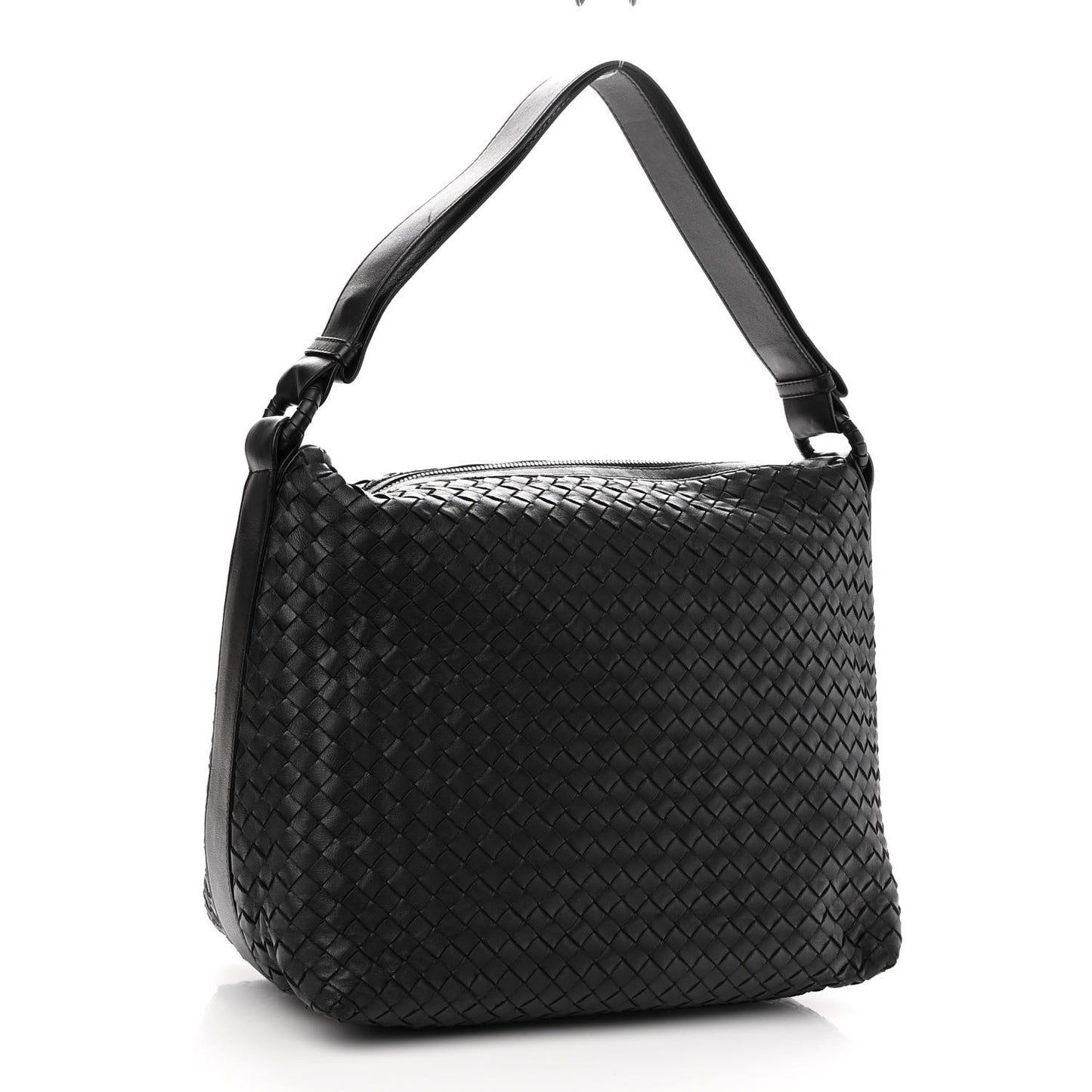 Nappa Intrecciato Shoulder Bag Black