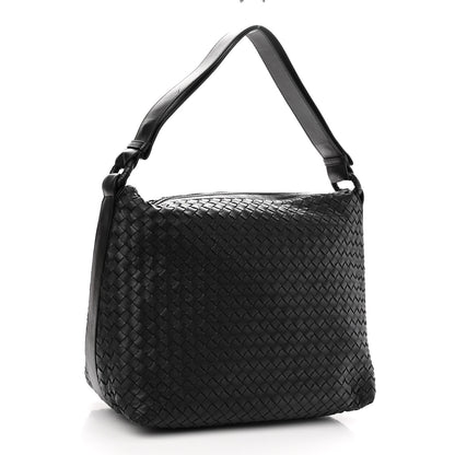 Bottega Veneta Nappa Intrecciato Shoulder Bag Black 2 of 9