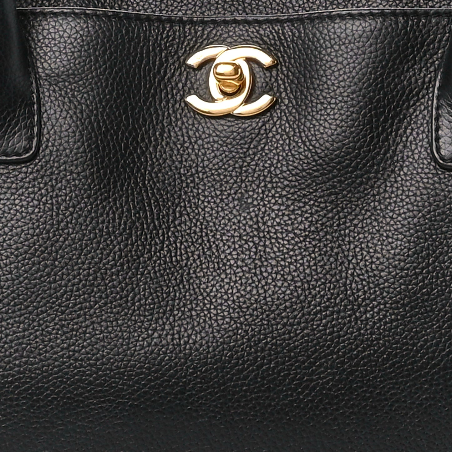 Calfskin Cerf Executive Shopper Tote Black
