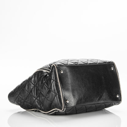Chanel Lambskin Quilted East West Large Tote Black 4 of 8