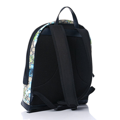 Gucci GG Supreme Monogram Blooms Medium Day Backpack Beige Blue Navy 3 of 10