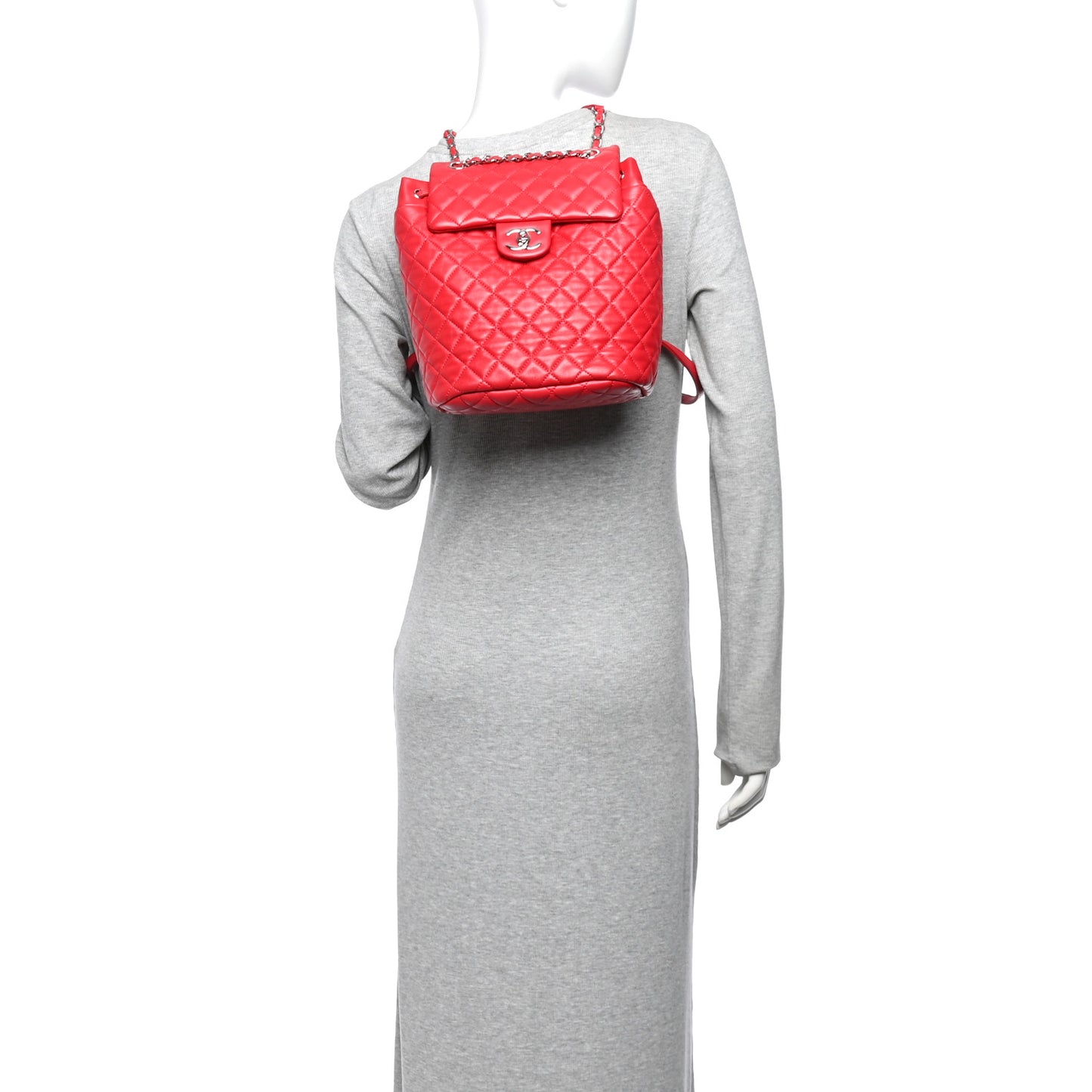 Lambskin Quilted Small Urban Spirit Backpack Red