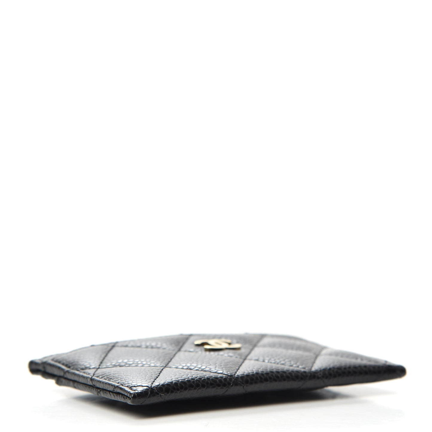 Caviar Quilted Card Holder Black