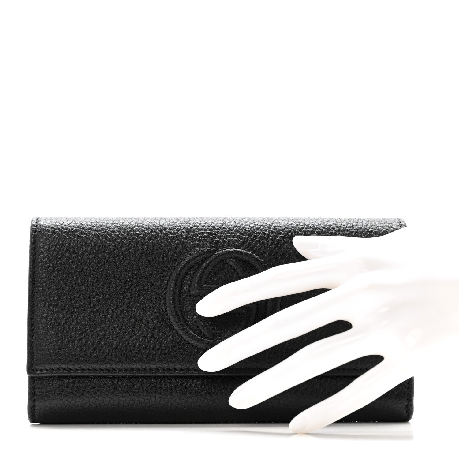 Gucci Pebbled Calfskin Large Soho Continental Wallet Black 2 of 10