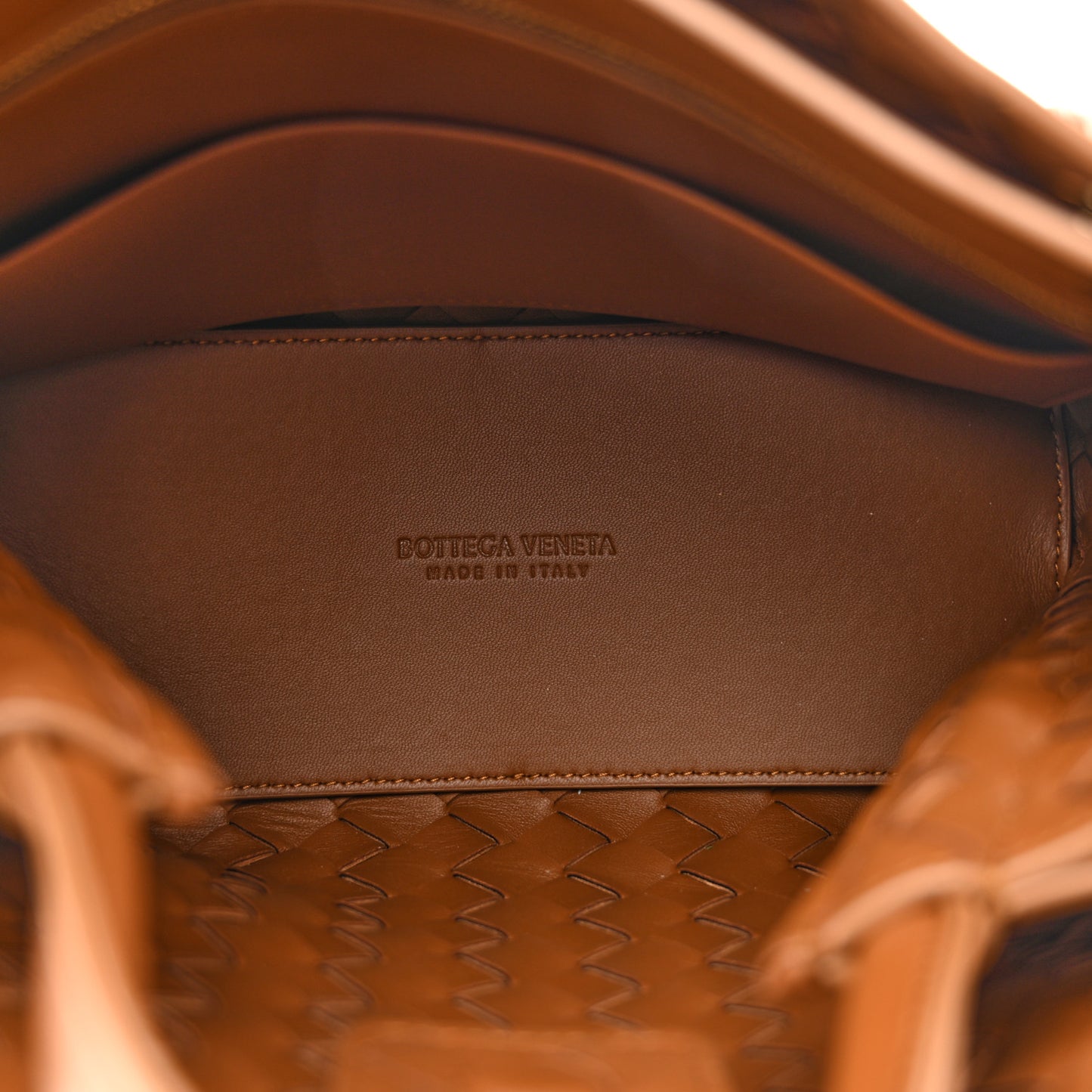 Nappa Intrecciato Small Andiamo Shoulder Bag Amber