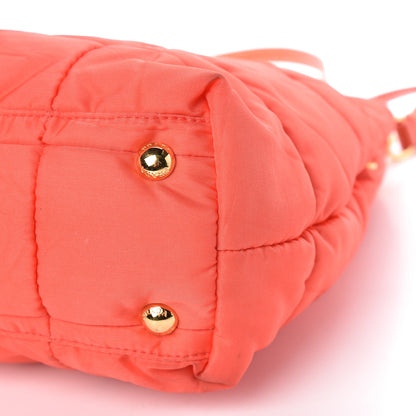 Prada Tessuto Nylon Quilted Tote Orange 10 of 19