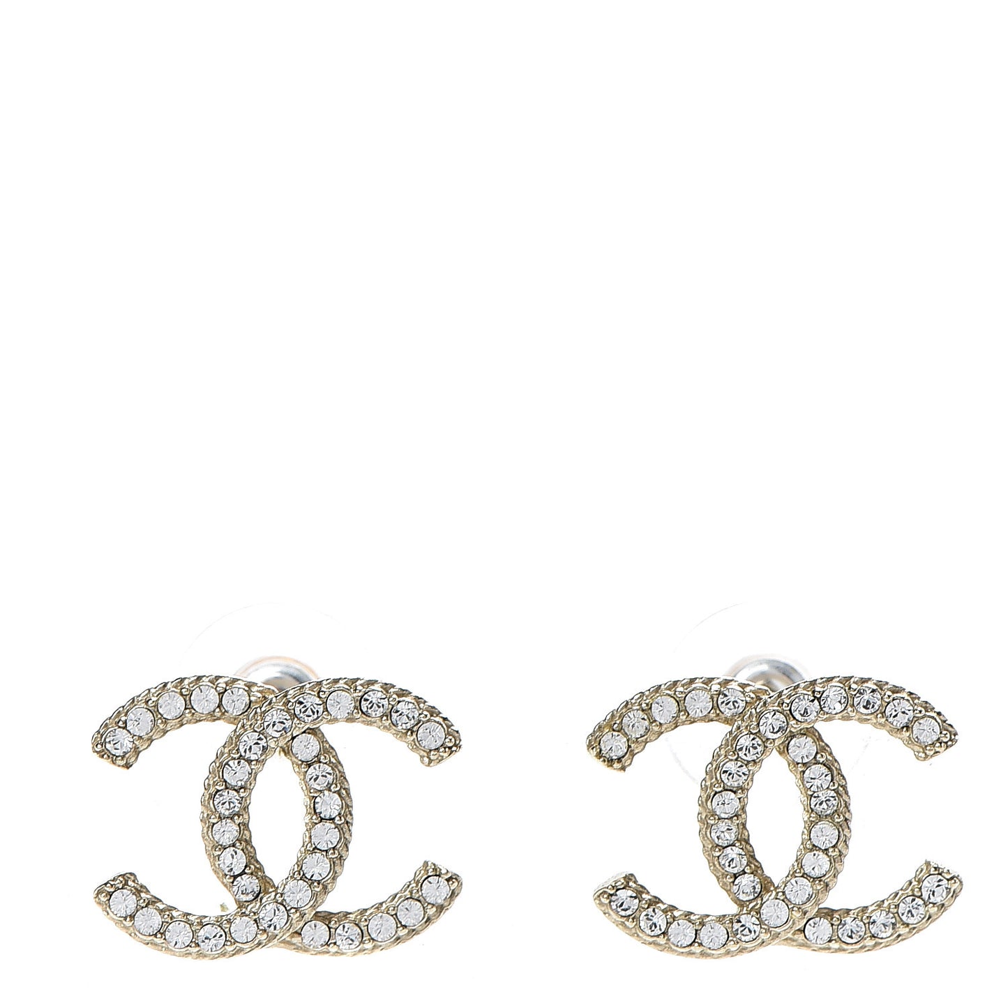 Crystal CC Earrings Light Gold