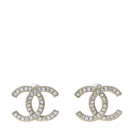 Chanel Crystal CC Earrings Light Gold 1 of 5