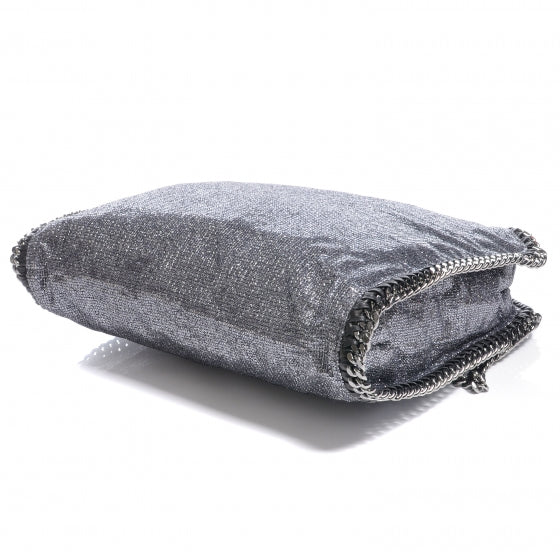 Stella McCartney Metallic Linen Falabella Silver 4 of 9