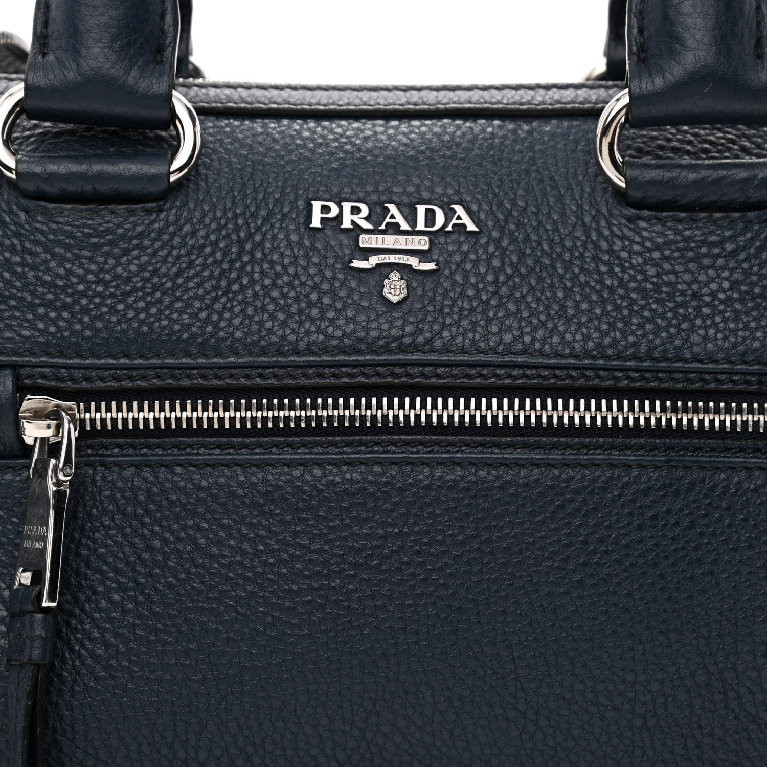 Prada Vitello Phenix Top Handle Shopping Satchel Baltico 9 of 17