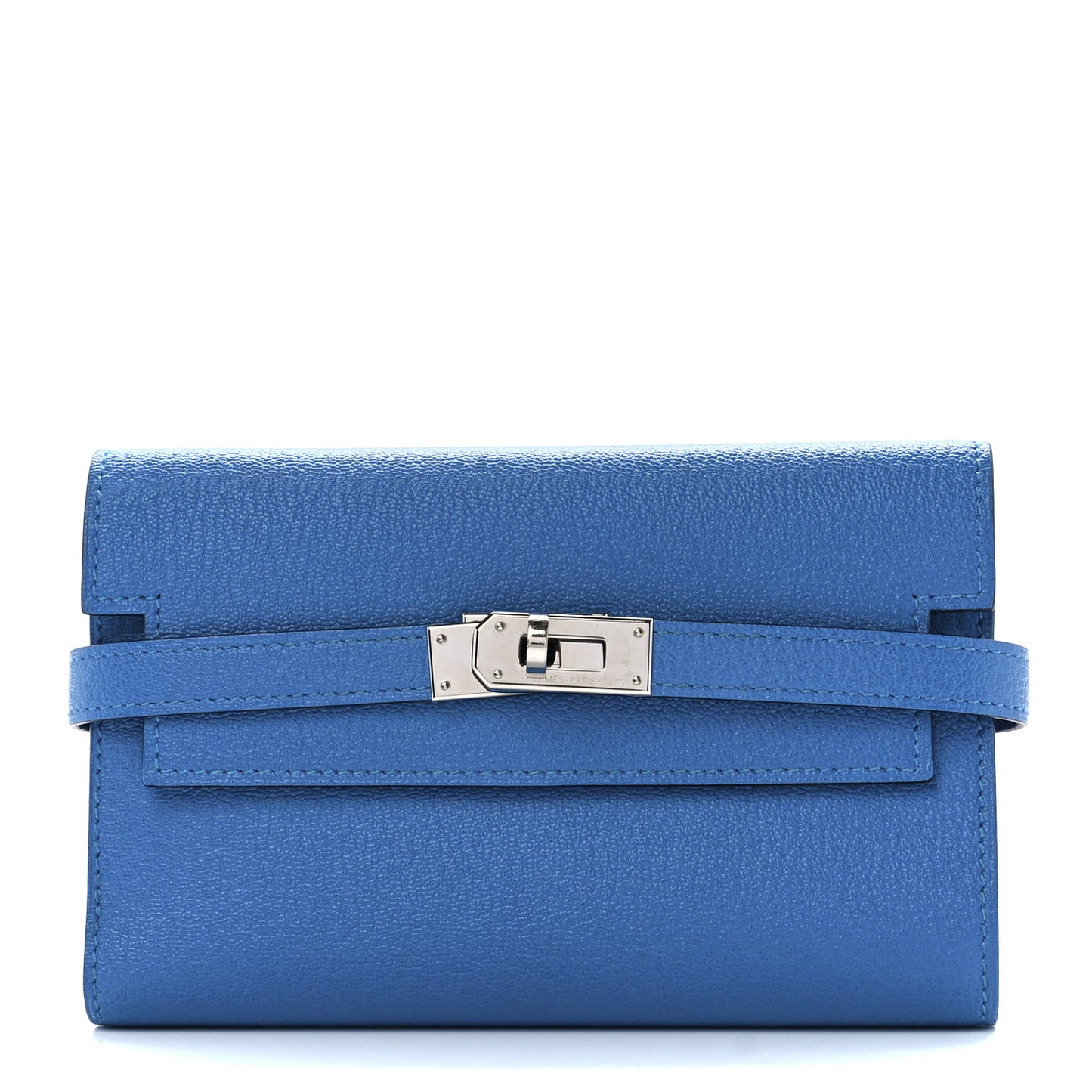 Chevre Mysore Medium Kelly Wallet Bleu Zanzibar