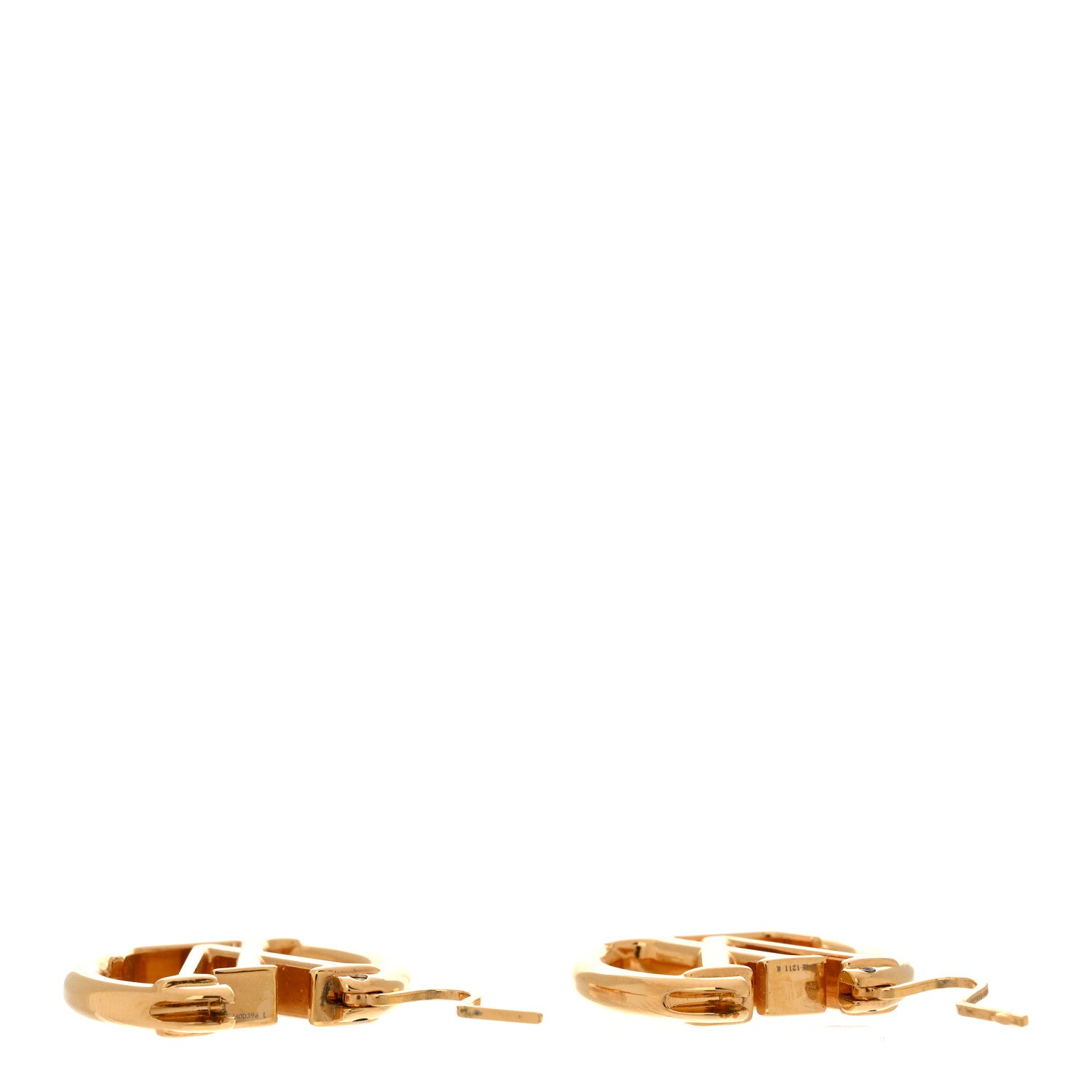 Louis Vuitton Metal Small Louise Hoop Earrings Gold 3 of 5