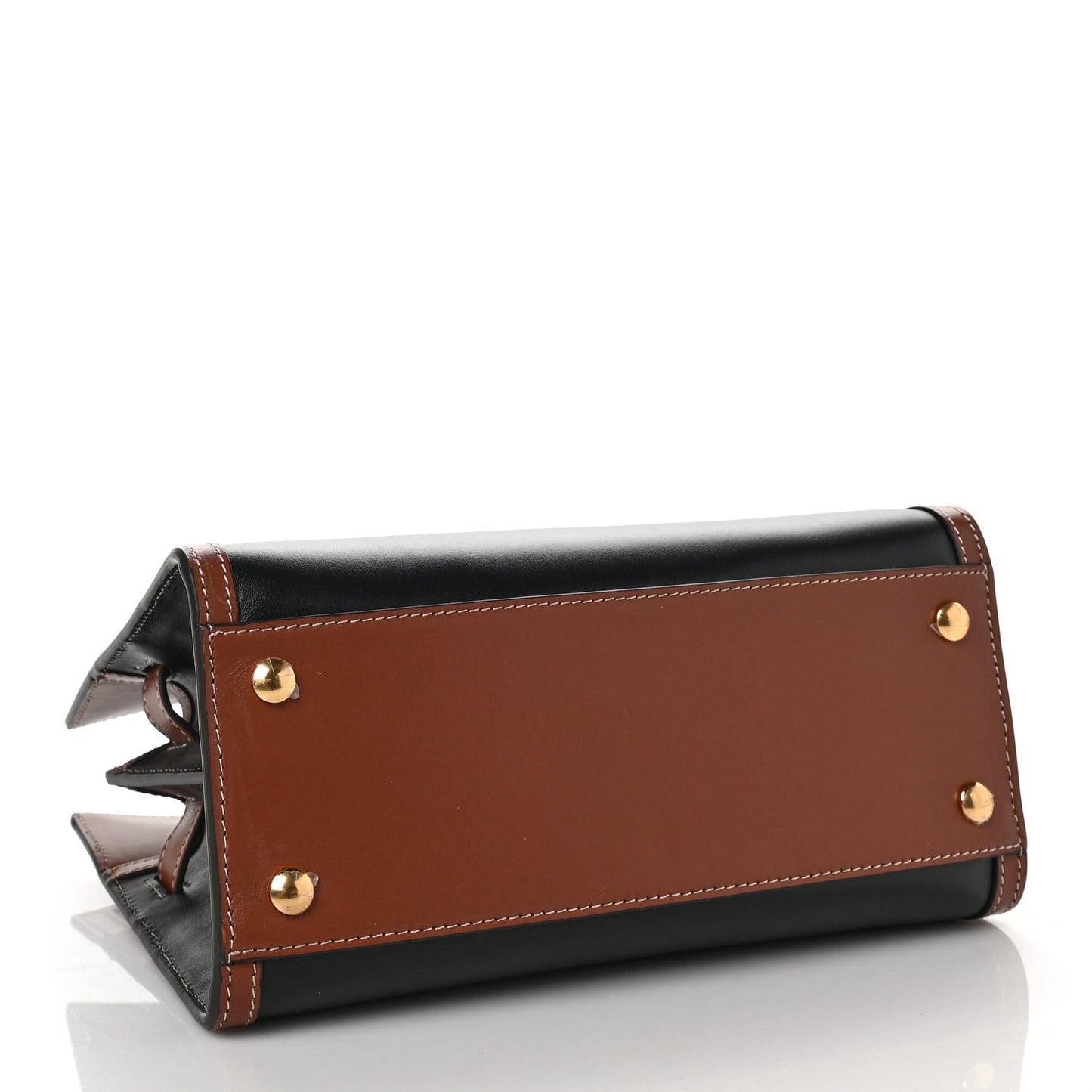 Calfskin Vintage Check Mini Two Handle Title Bag Black