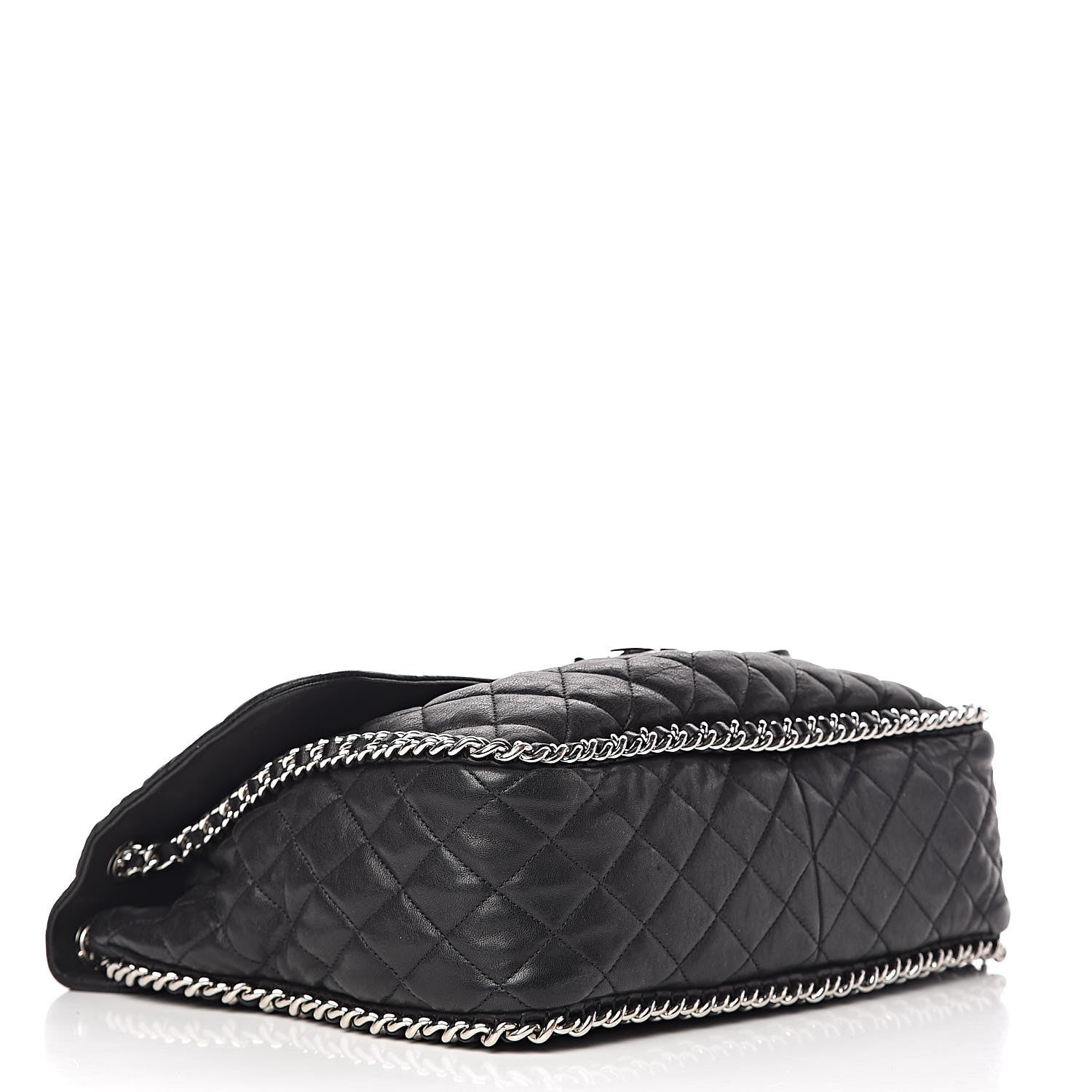 Chanel Washed Lambskin Quilted Maxi Chain Around Flap Black 4 of 13