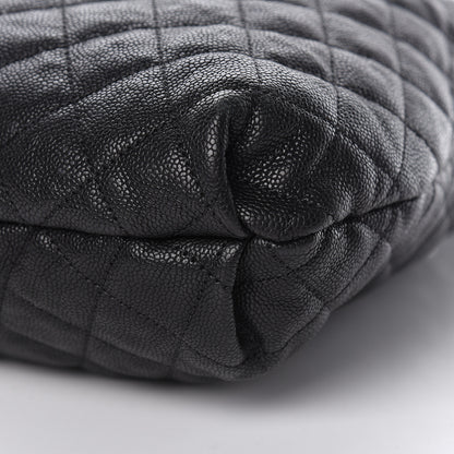 Chanel Distressed Glazed Caviar Quilted Large Elastic Tote Black 9 of 11