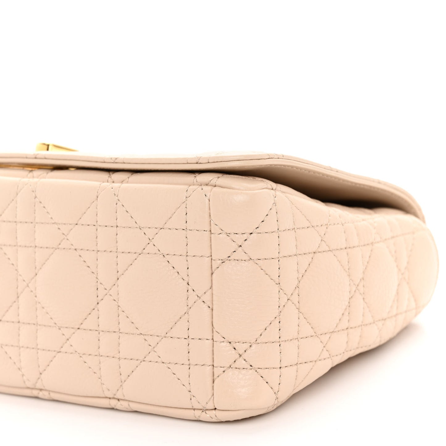 Supple Calfskin Cannage Medium Caro Bag Beige